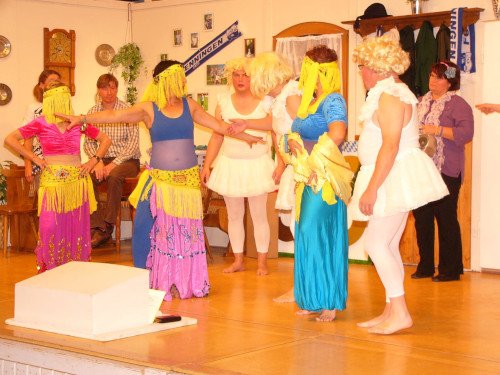 Ensembleszene aus „Wadenkrampf im Showfieber“